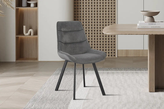 AMELIA - Lot de Chaises de Salle à Manger - 53 x 61 cm - Gris ROUSSEAU