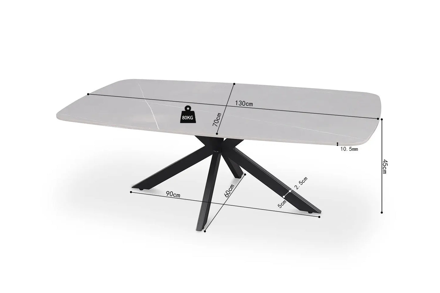 APOLLINA - Table basse Ovale en Pierre - 130 x 70 cm - Gris ROUSSEAU