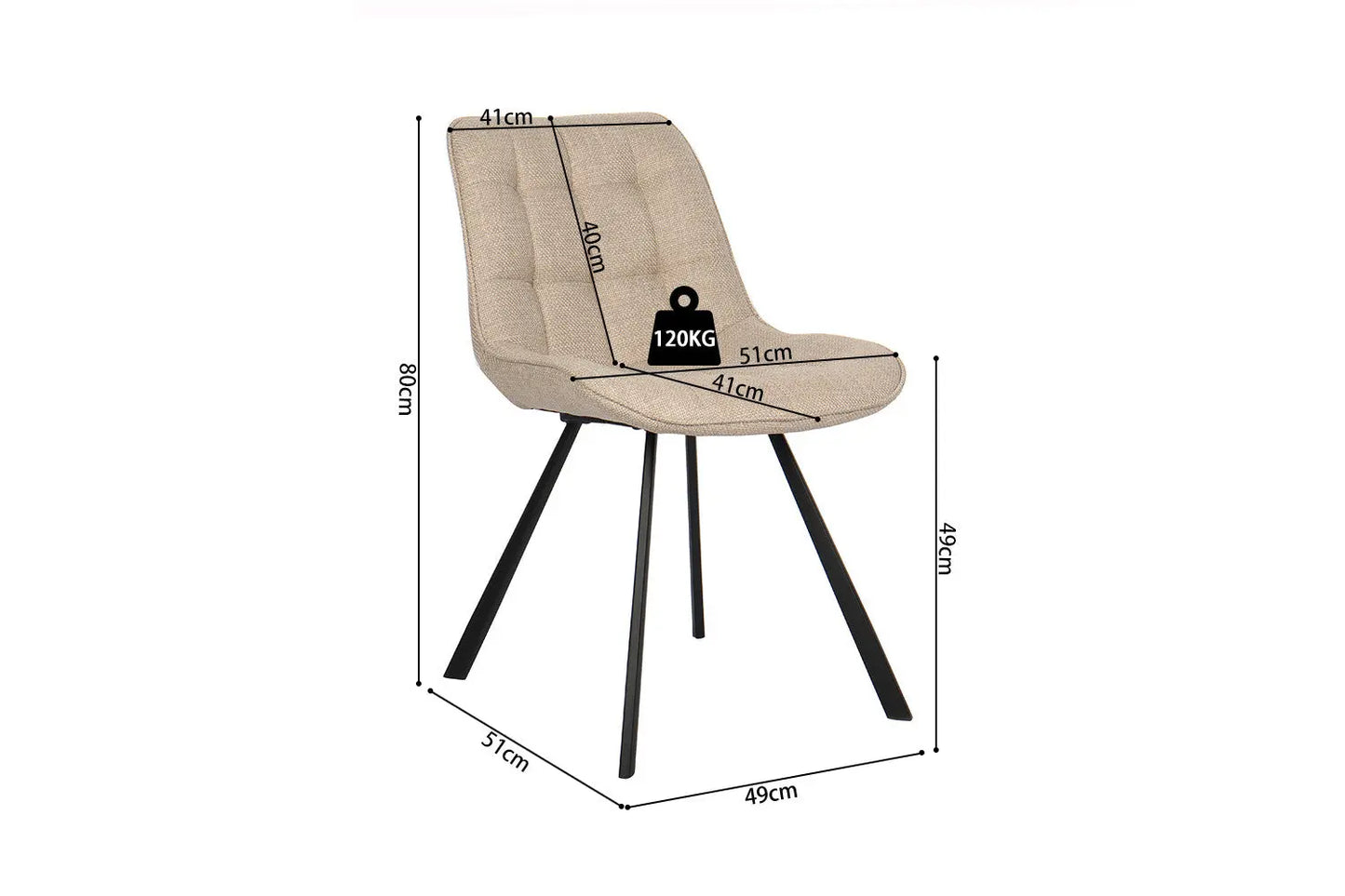 ARIANE - Chaise de Salle à Manger - 51 x 61 cm - Beige ROUSSEAU