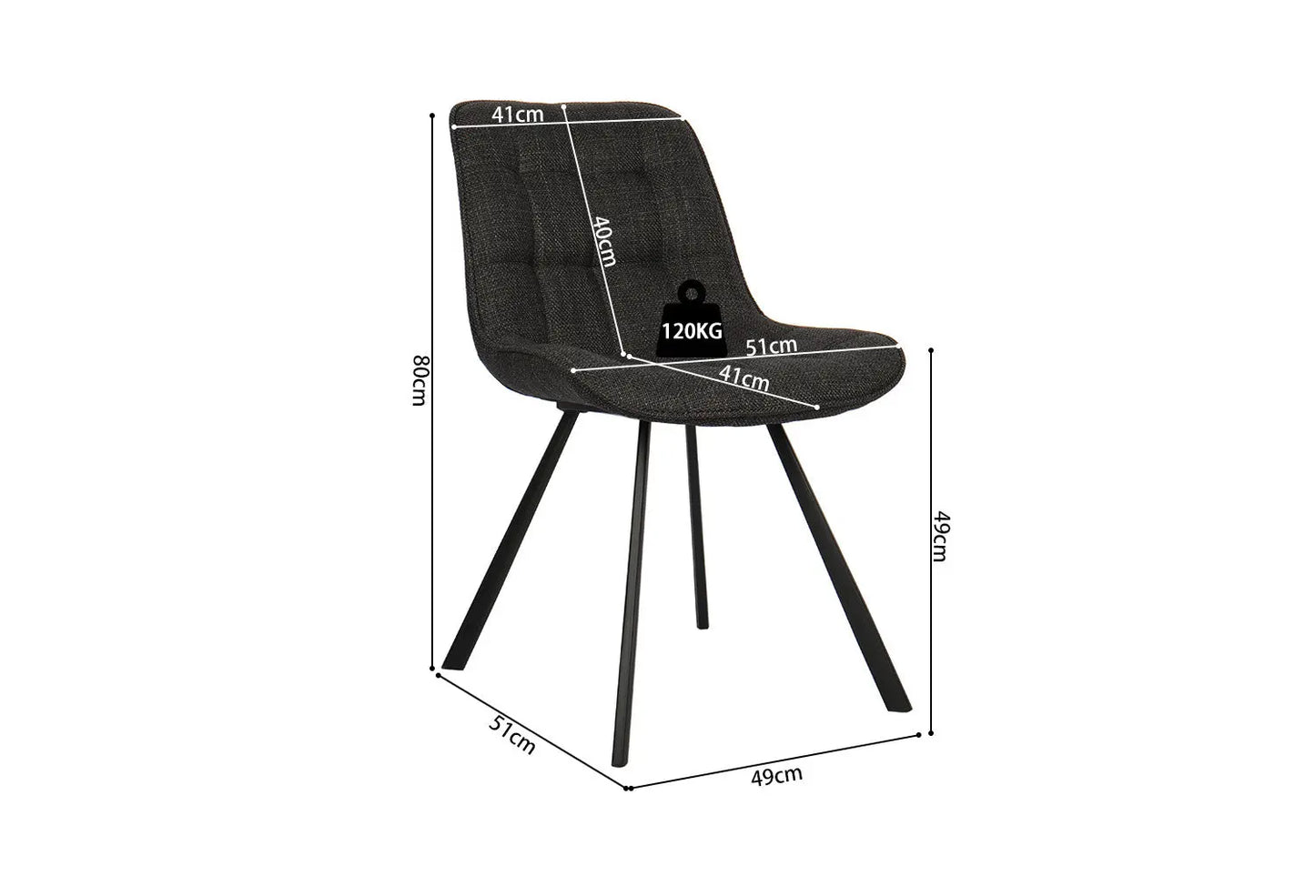 ARIANE - Chaise de Salle à Manger - 51 x 61 cm - Gris foncé ROUSSEAU