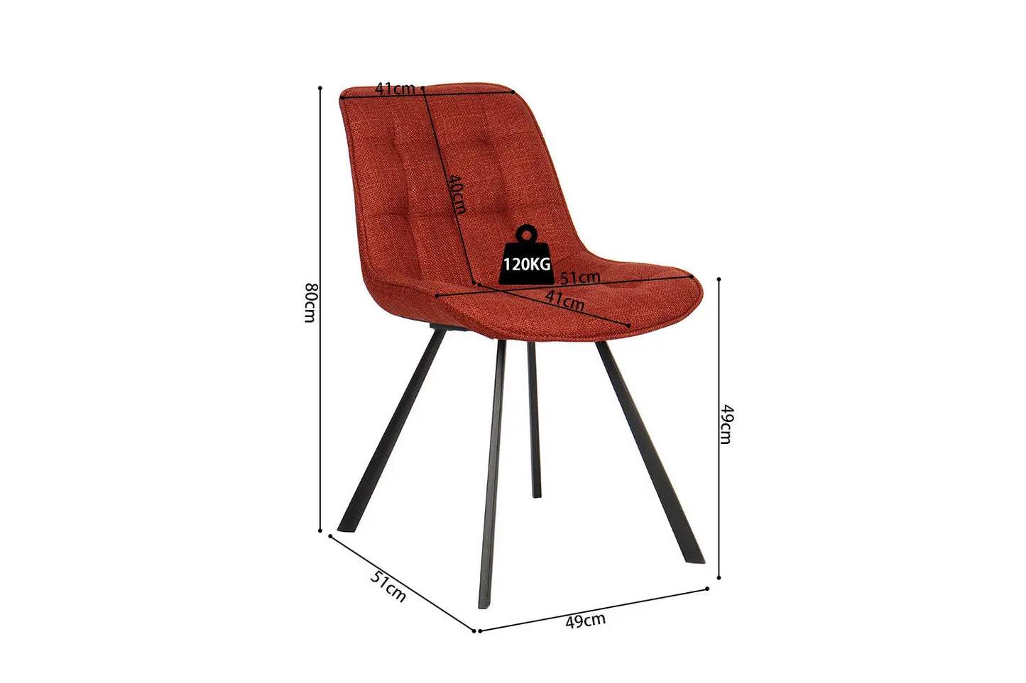 ARIANE - Chaise de Salle à Manger - 51 x 61 cm - Rouge ROUSSEAU