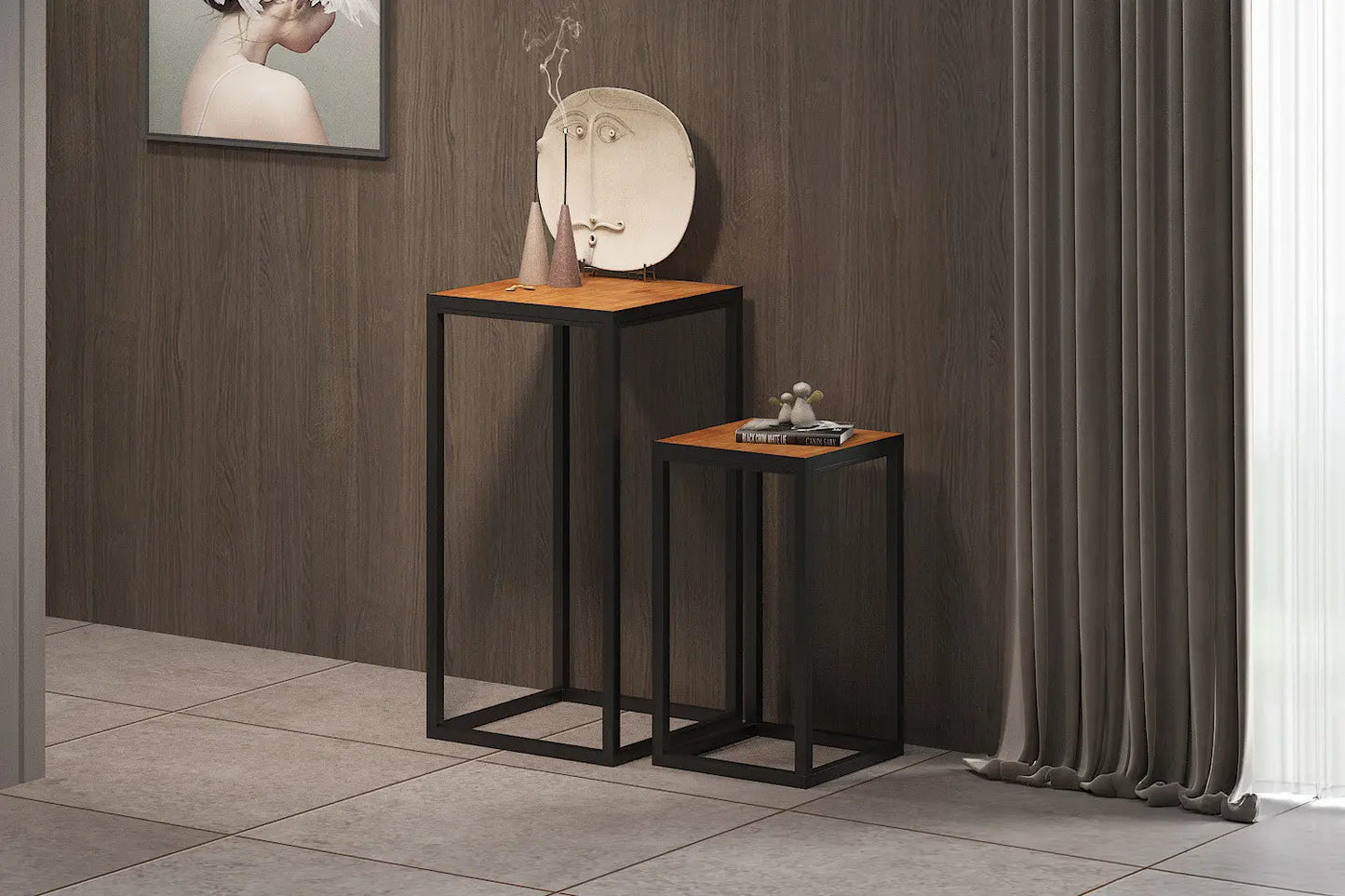 AYORA - Lot de 2 Table d'appoint Bois de Manguier - Bois de Manguier Brun ROUSSEAU