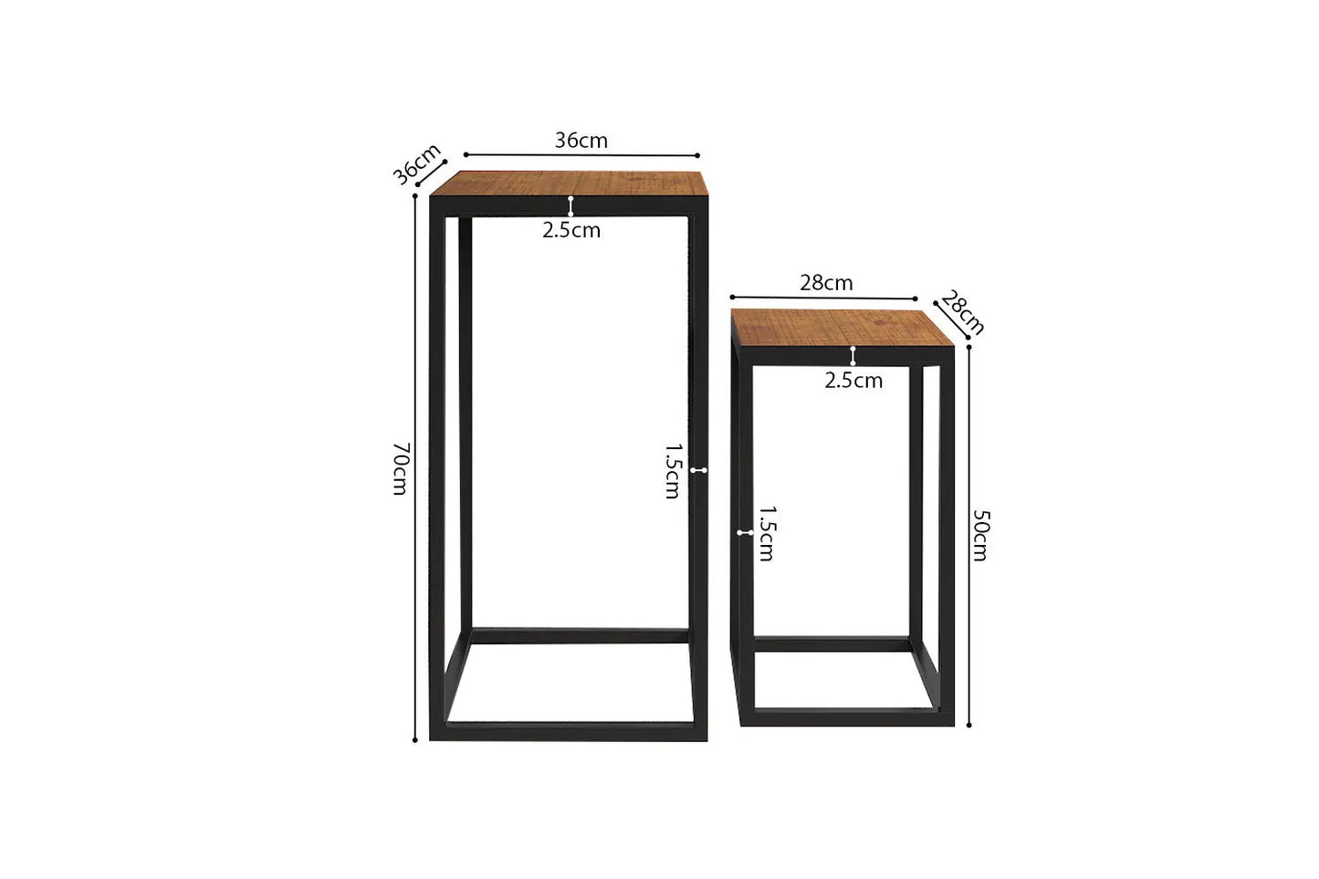 AYORA - Lot de 2 Table d'appoint Bois de Manguier - Bois de Manguier Brun ROUSSEAU