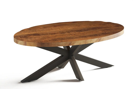 AYORA - Table basse Ovale en Bois de Manguier - 130 x 70 cm - Bois de Manguier Brun ROUSSEAU