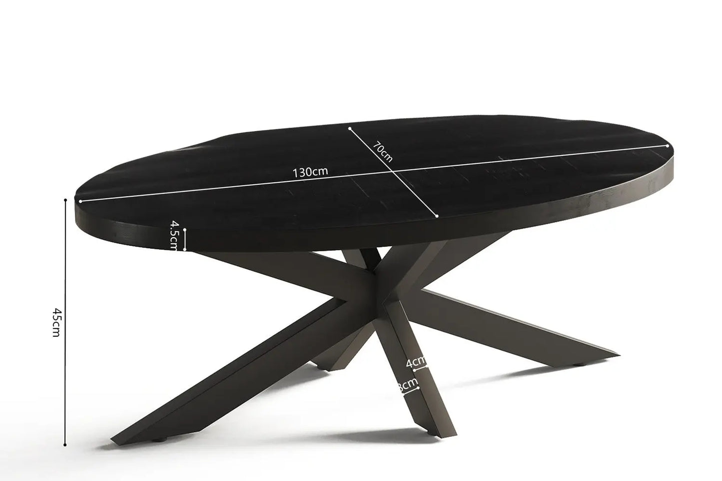 AYORA - Table basse Ovale en Bois de Manguier - 130 x 70 cm - Bois de Manguier Noir ROUSSEAU