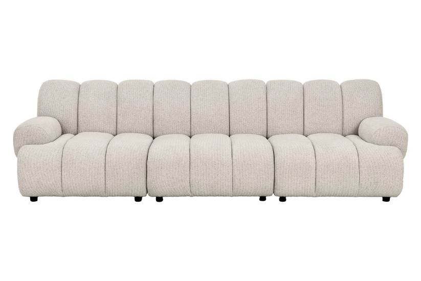 Canapé Droit Modulable 3/5 places Sable TAZA - 275 x 95 cm HOUSE NORDIC