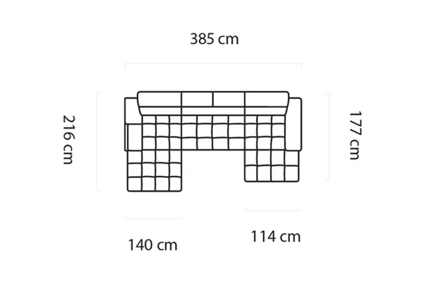 Canapé Panoramique Convertible Électrique PLAZA XL - 385 x 216x 177 cm WERSAL