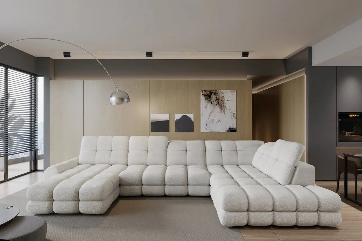 Canapé Panoramique Convertible Électrique TOLLO XL - 400 x 217 x 171 cm WERSAL