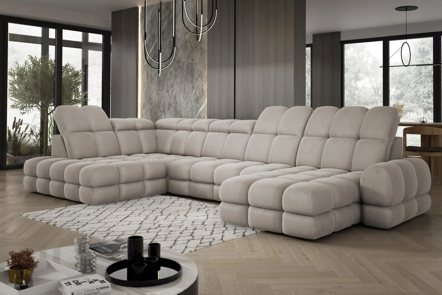 Canapé Panoramique Convertible Électrique TOLLO XL - 400 x 217 x 171 cm WERSAL