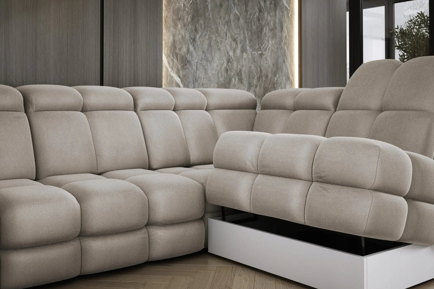 Canapé Panoramique Convertible Électrique TOLLO XL - 400 x 217 x 171 cm WERSAL
