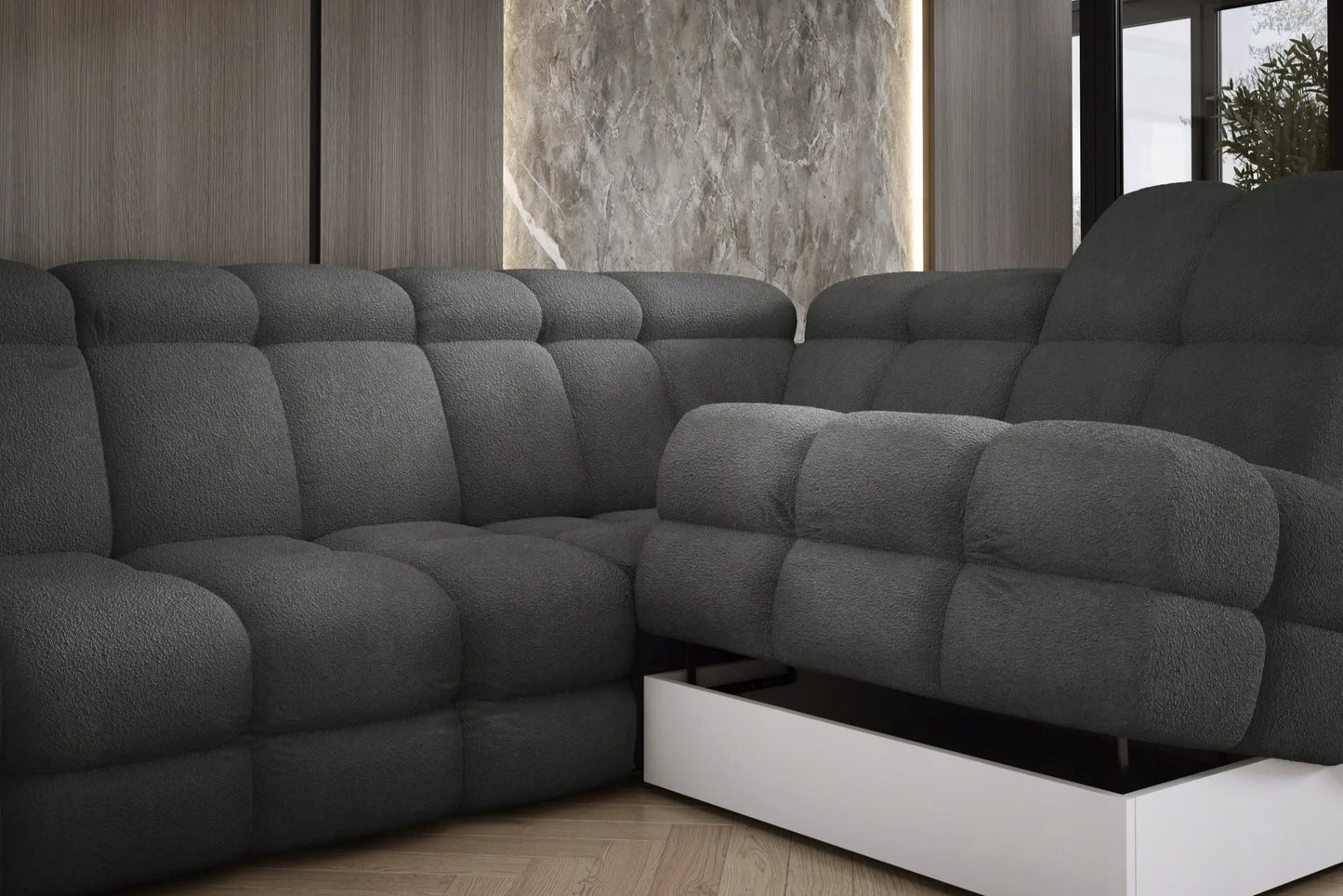 Canapé Panoramique Convertible Électrique TOLLO XL - 400 x 217 x 171 cm WERSAL