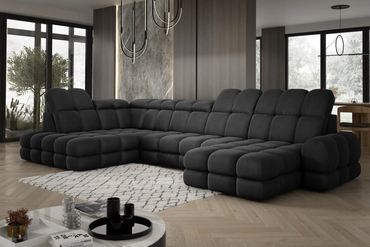 Canapé Panoramique Convertible Électrique TOLLO XL - 400 x 217 x 171 cm WERSAL