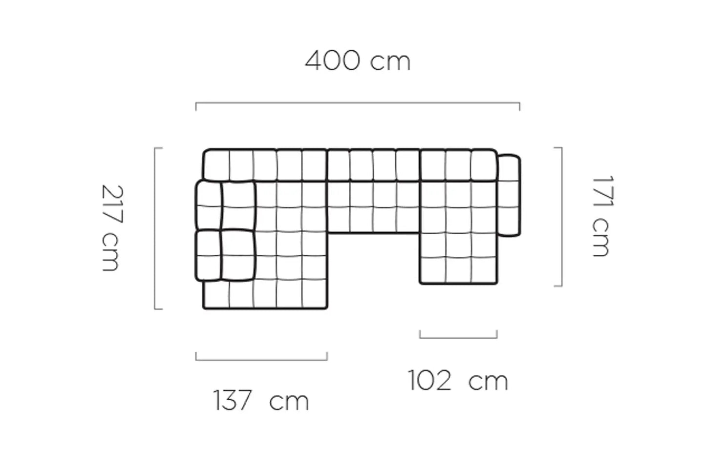 Canapé Panoramique Convertible Électrique TOLLO XL - 400 x 217 x 171 cm WERSAL