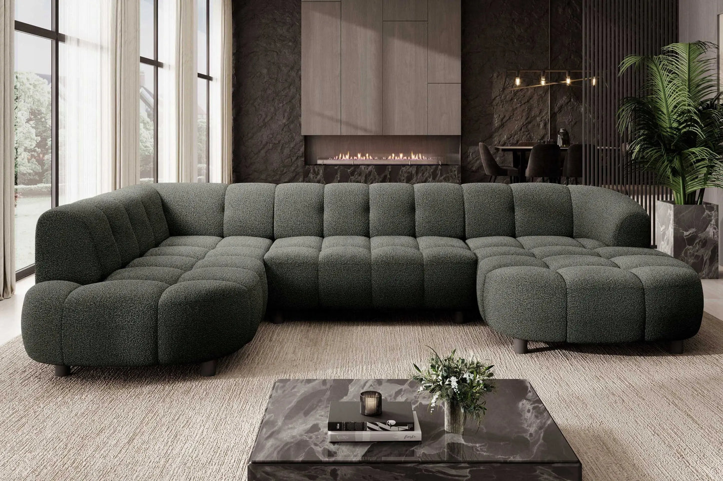Canapé Panoramique Convertible Électrique VELPA XL - 355 x 205 x 183 cm WERSAL
