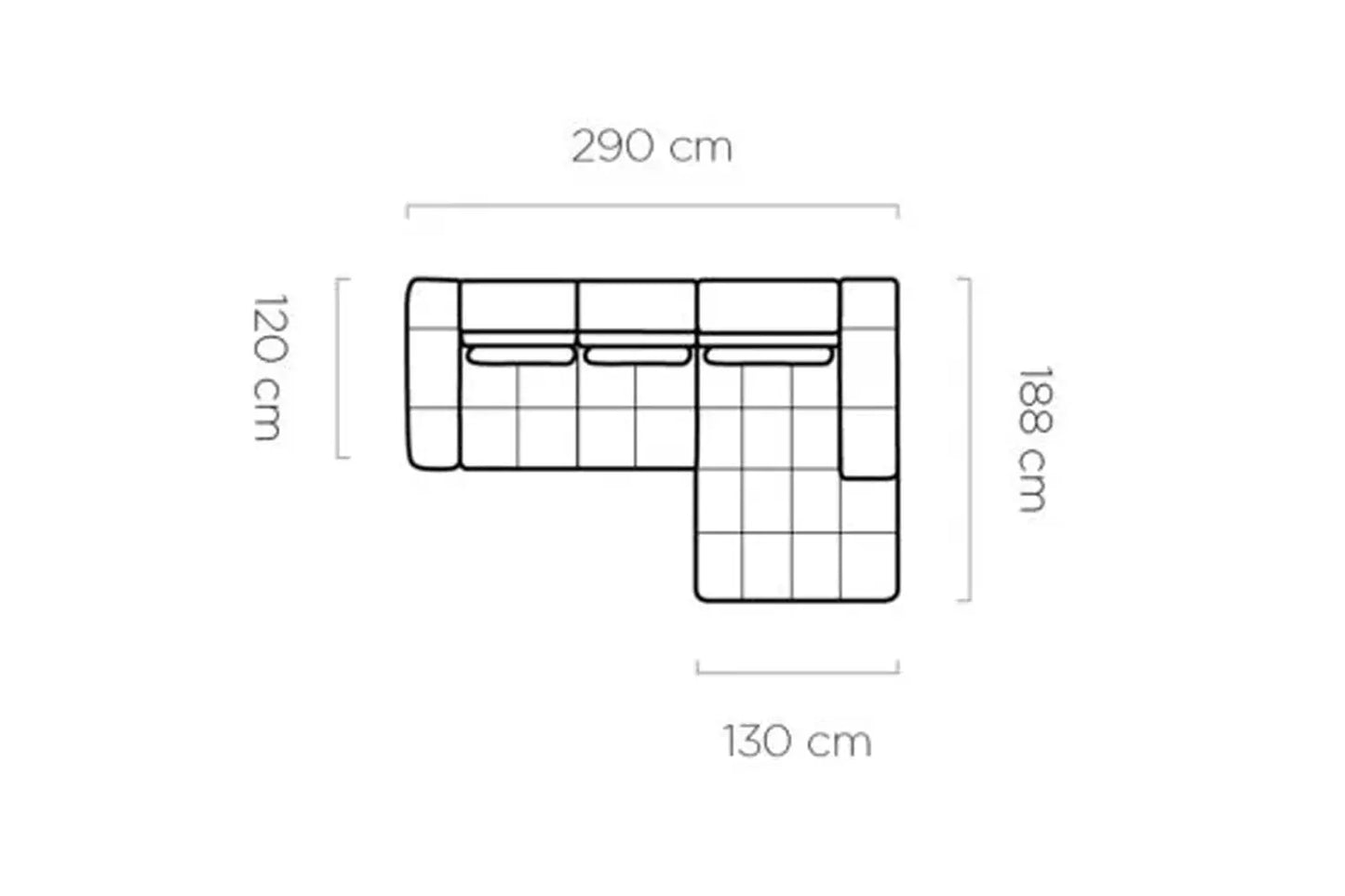 Canapé d'angle Convertible Électrique avec Coffre de Rangement PANAMA S - 290 x 188 cm WERSAL