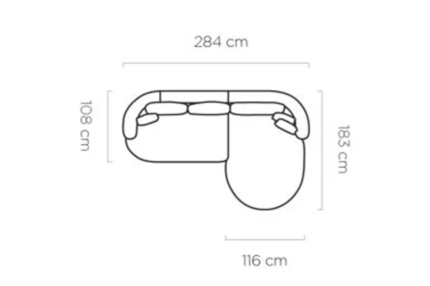 Canapé d'angle Convertible avec Coffre de Rangement FIORE - 284 x 183 cm WERSAL