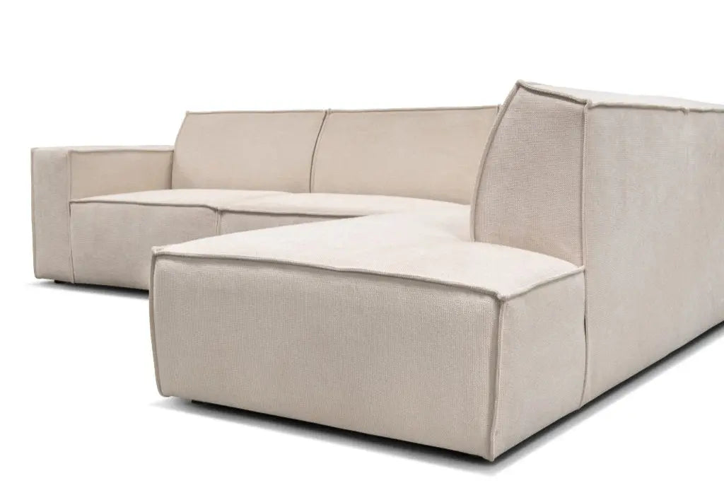 Canapé d'angle MAGNUM REC en Tissu Ecru - 250x185 cm SAN MARTINO