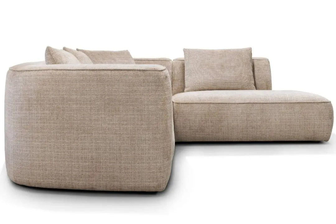 Canapé d'angle MARBELLA en tissu chenille - 285 x 250 cm TIKOYA