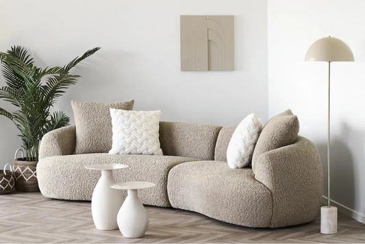 Canapé droit DALY en tissus Maron Clair 302x134 cm HOUSE NORDIC