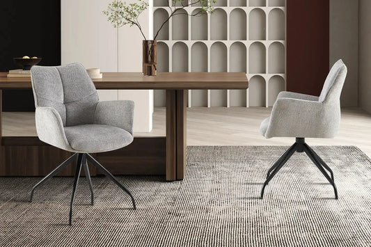 Chaises Pivotantes de Salle à Manger LAMYA Gris - 86 x 52.5 cm ROUSSEAU