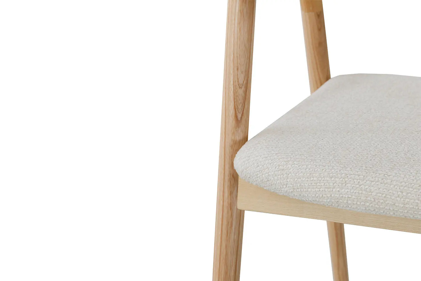 Chaise avec Accoudoir en Bois de Frêne CLARA Beige - 57 x 66.5cm ROUSSEAU