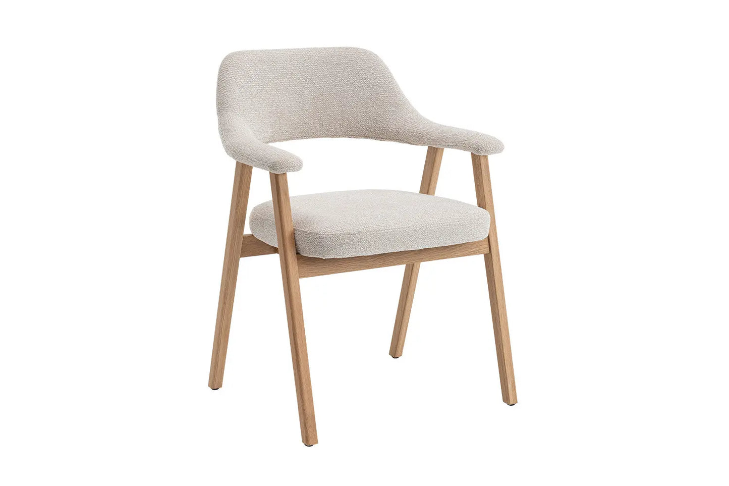 Chaise avec Accoudoir en Chêne Massieve Fumé CORALYA Beige - 64 x 59.5cm ROUSSEAU