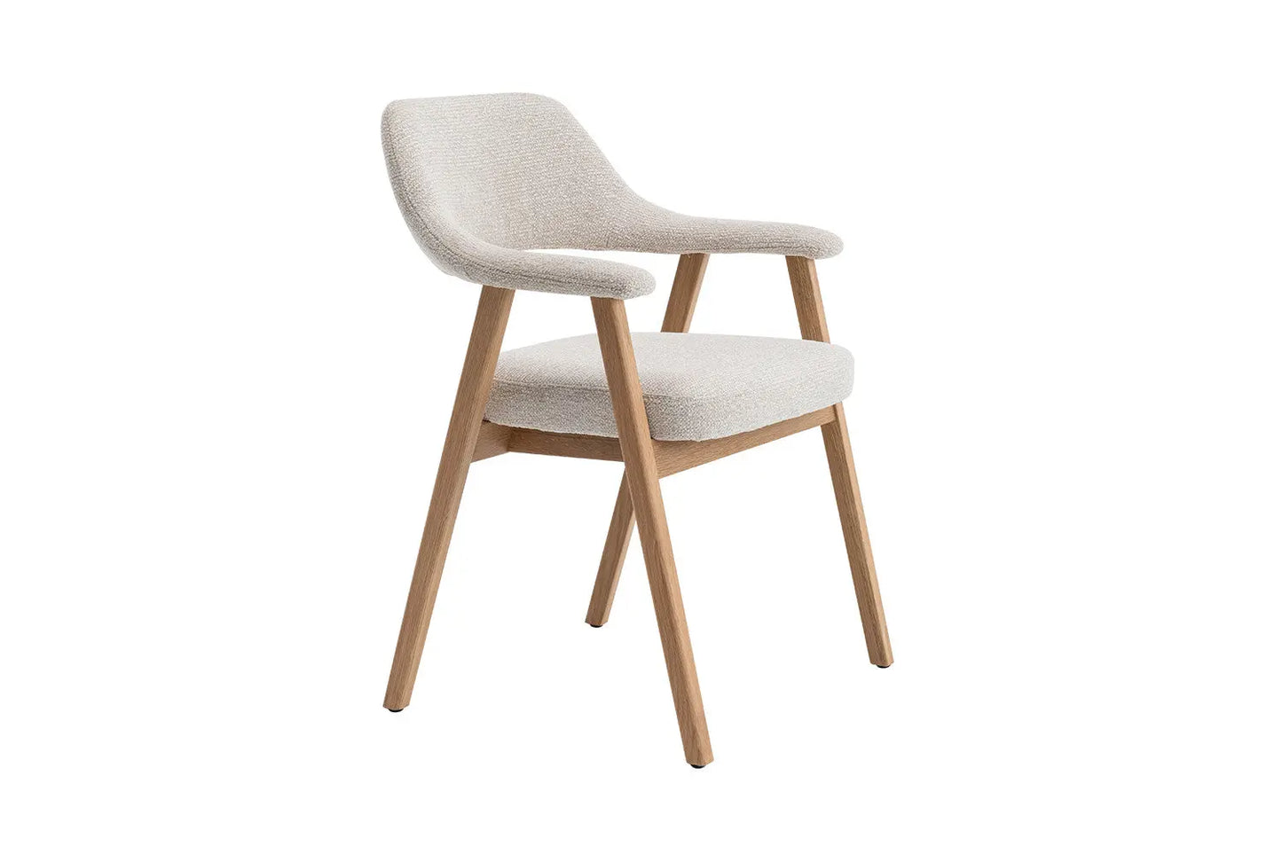 Chaise avec Accoudoir en Chêne Massieve Fumé CORALYA Beige - 64 x 59.5cm ROUSSEAU