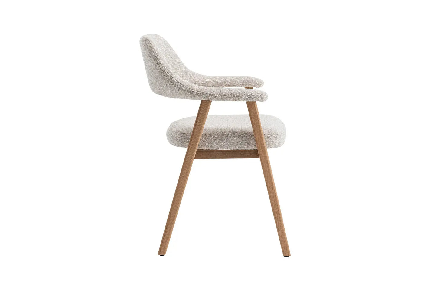 Chaise avec Accoudoir en Chêne Massieve Fumé CORALYA Beige - 64 x 59.5cm ROUSSEAU