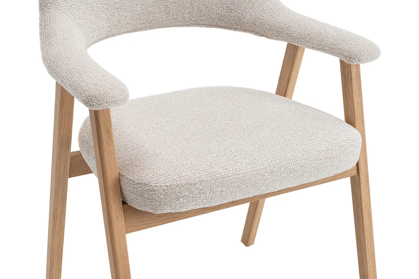 Chaise avec Accoudoir en Chêne Massieve Fumé CORALYA Beige - 64 x 59.5cm ROUSSEAU