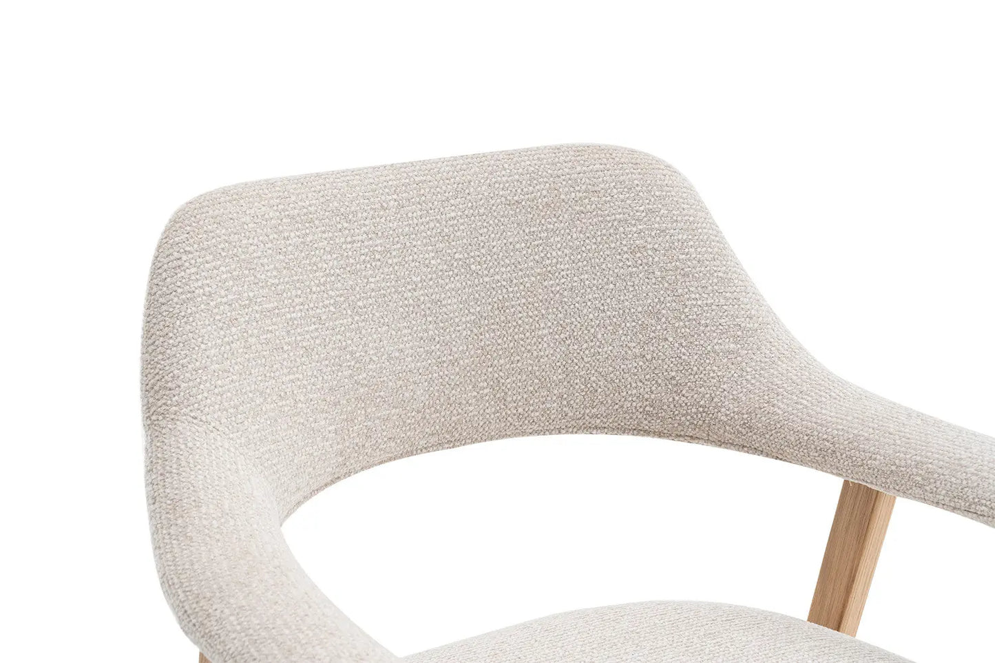 Chaise avec Accoudoir en Chêne Massieve Fumé CORALYA Beige - 64 x 59.5cm ROUSSEAU