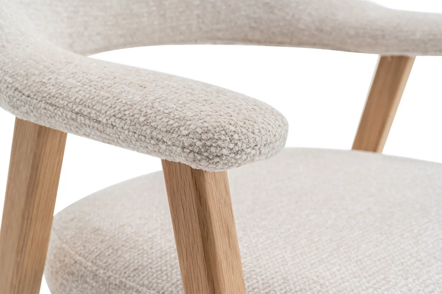 Chaise avec Accoudoir en Chêne Massieve Fumé CORALYA Beige - 64 x 59.5cm ROUSSEAU