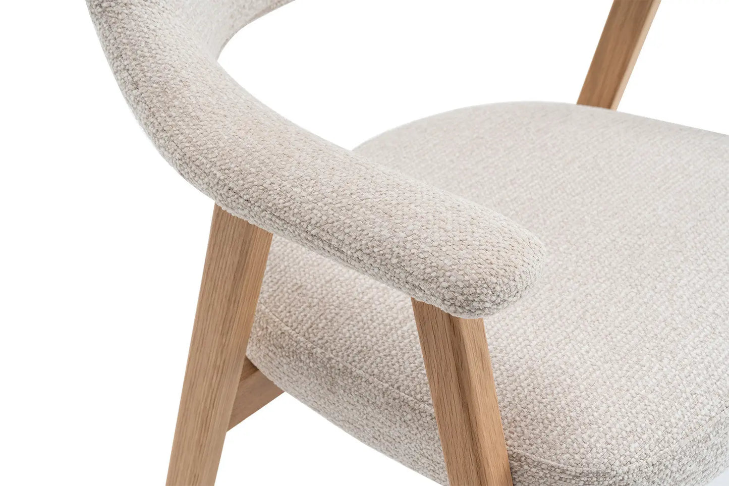 Chaise avec Accoudoir en Chêne Massieve Fumé CORALYA Beige - 64 x 59.5cm ROUSSEAU