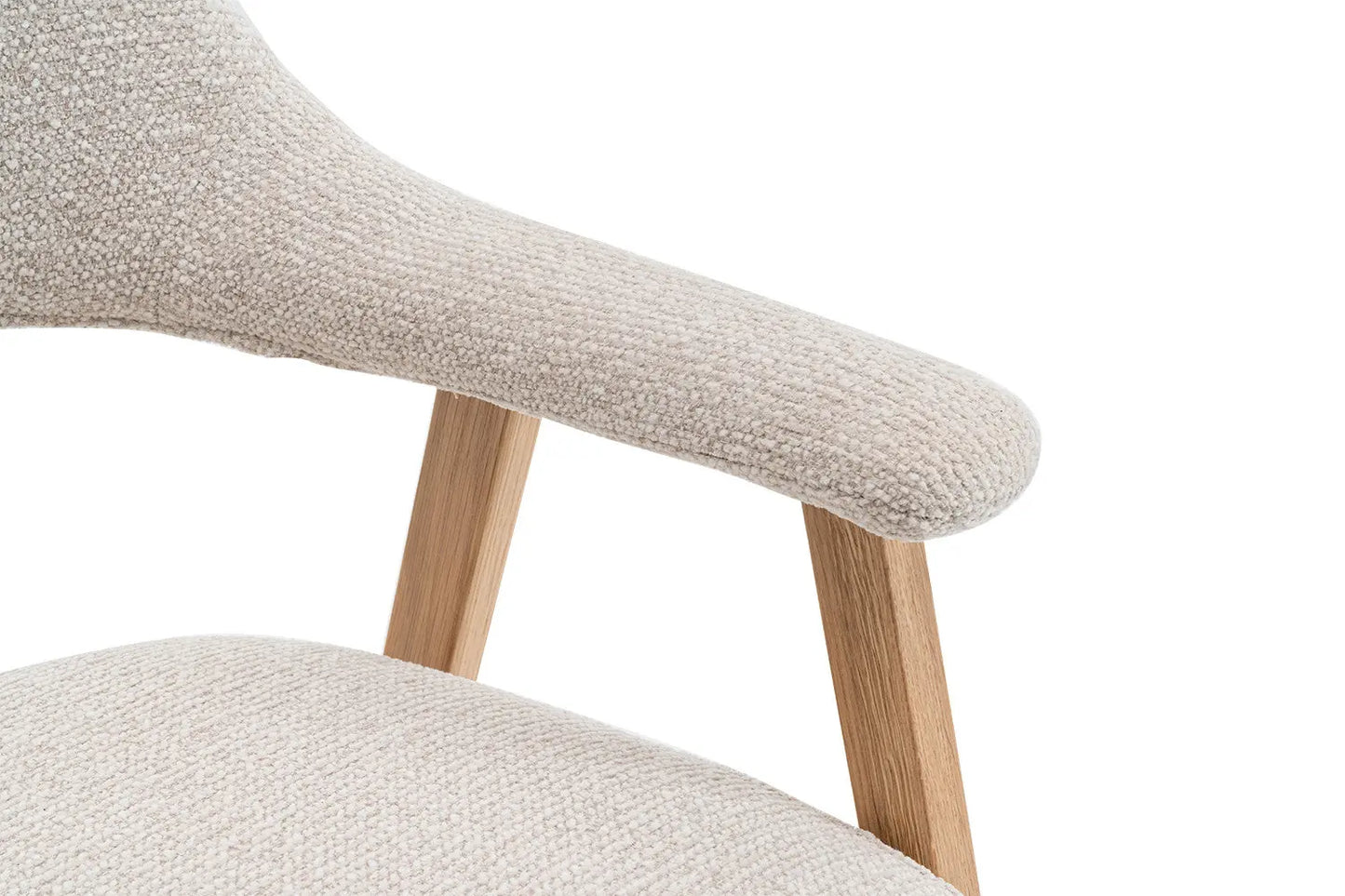 Chaise avec Accoudoir en Chêne Massieve Fumé CORALYA Beige - 64 x 59.5cm ROUSSEAU
