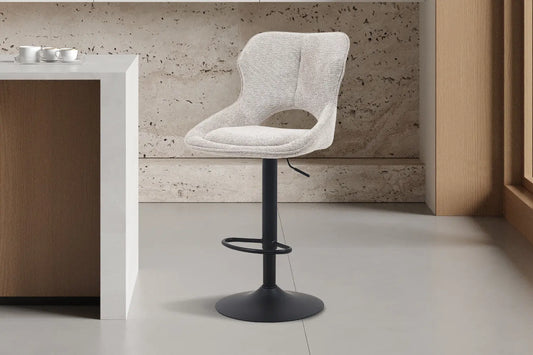 Chaise de Bar Pivotante MORY en Tissu Gris clair - 51 x 53 cm ROUSSEAU