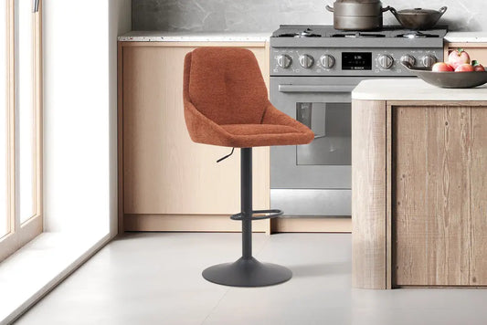 Chaise de Bar Pivotante SABA en Tissu Rouille - 50 x 60 cm ROUSSEAU