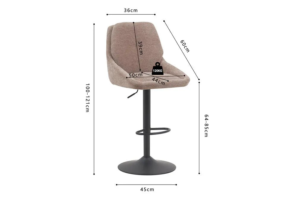Chaise de Bar Pivotante SABA en Tissu Sable - 50 x 60 cm ROUSSEAU