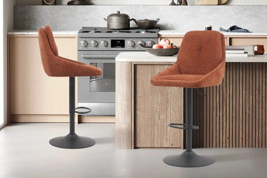 Chaise de Bar Pivotante SABA en Tissu Rouille - 50 x 60 cm ROUSSEAU