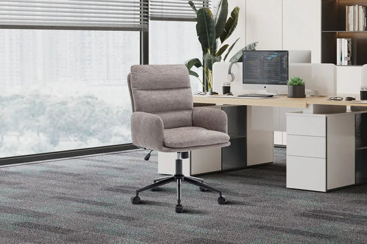 Chaise de Bureau en Tissu Gris Foncé AIMIE - 64 x 68 cm ROUSSEAU