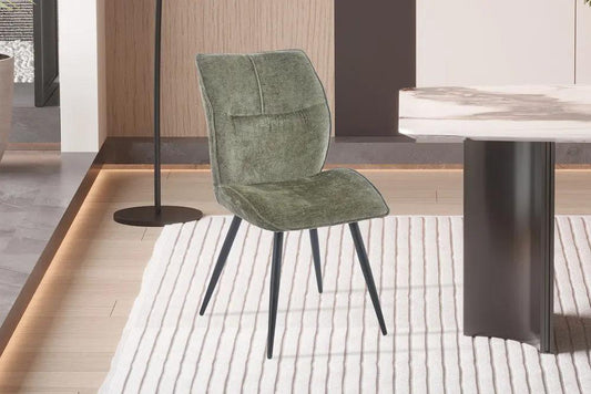 Chaise de Salle à Manger FAY en Tissu VERT - 49 x 65 cm ROUSSEAU