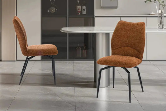 Chaises de Salle à Manger LYARA en Tissu Rouille - 45.5 x 60 cm ROUSSEAU