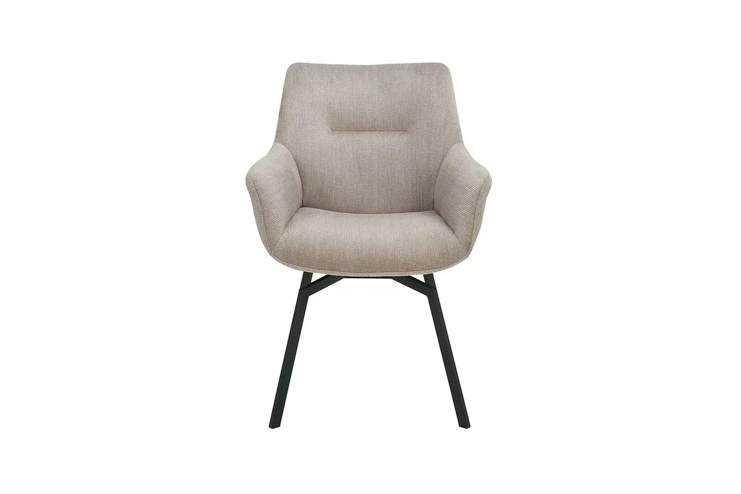 Chaise de Salle à Manger Pivotante MODESTY en Velours Côtelé Beige - 63 x 63 cm ROUSSEAU