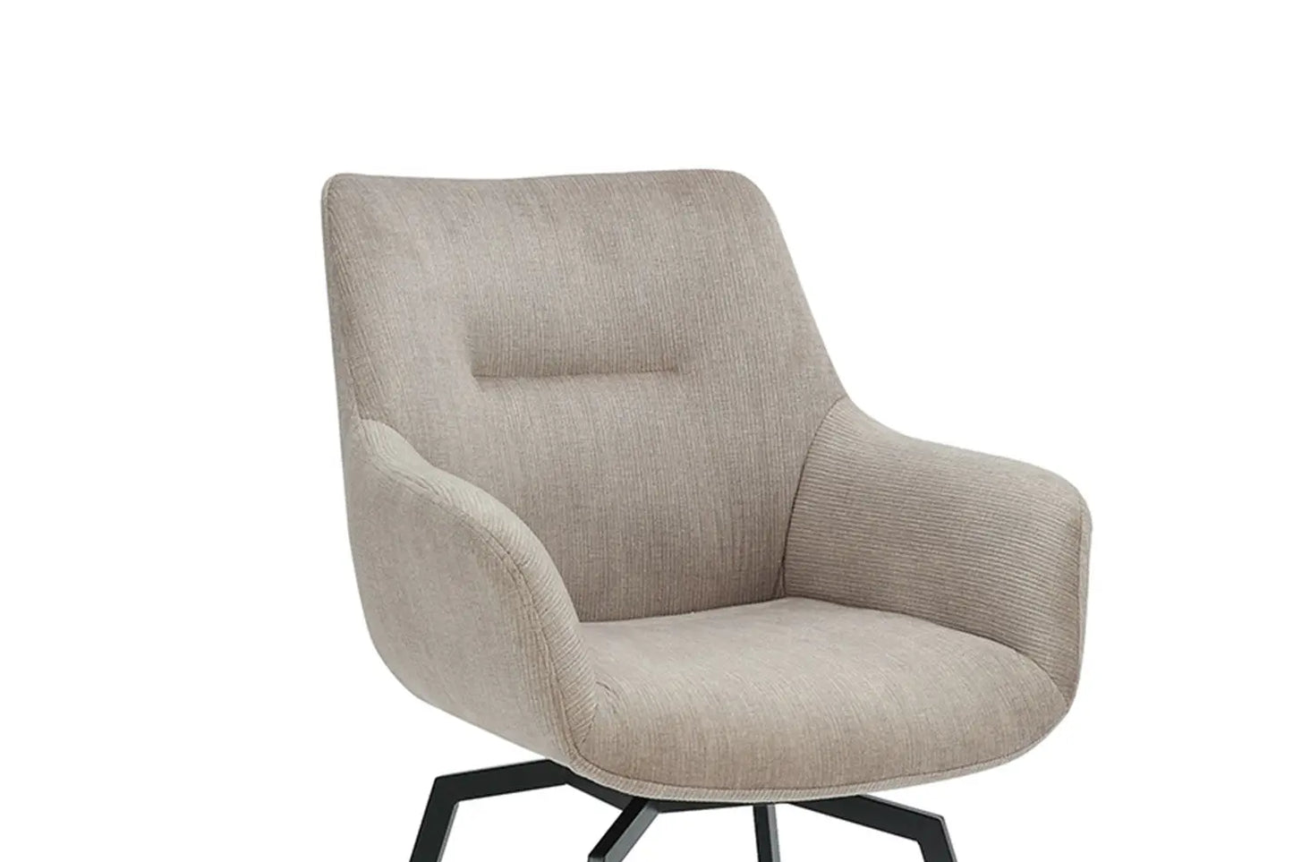 Chaise de Salle à Manger Pivotante MODESTY en Velours Côtelé Beige - 63 x 63 cm ROUSSEAU