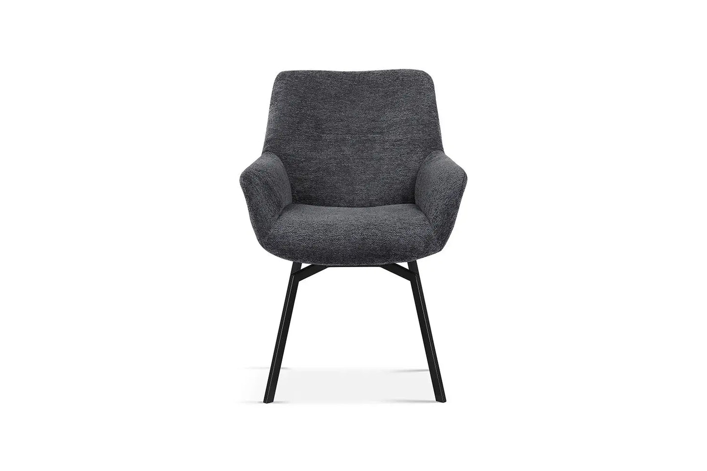 Chaise de Salle à Manger Pivotante MODESTY en Velours Gris Foncé - 63 x 63 cm ROUSSEAU