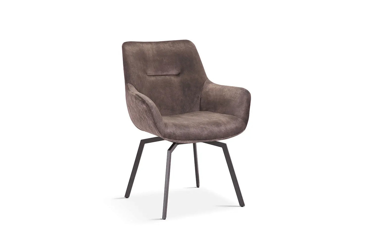 Chaise de Salle à Manger Pivotante MODESTY en Velours Taupe - 63 x 63 cm ROUSSEAU