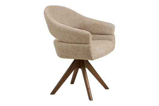 Chaise de Salle à Manger Pivotante avec Pieds en Chêne Brun DOVER Sable Chiné - 61 x 58cm HOUSE NORDIC