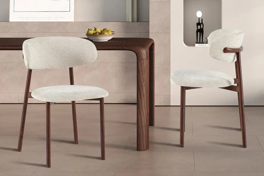 Chaise avec Pieds Noyer en Métal COYA Beige - 53 x 52cm ROUSSEAU