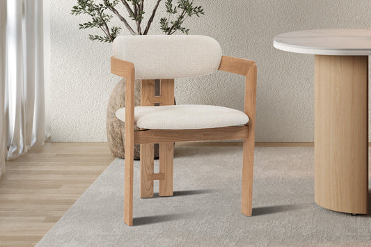Chaise de Salle à Manger en Bois de Frêne Naturel CAMILLE Beige - 56 x 52 cm ROUSSEAU