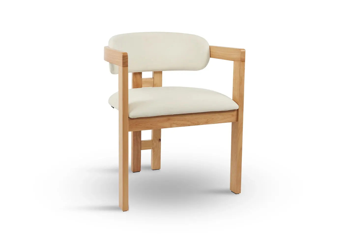 Chaise de salle à manger BERGAMO Effet Bois Chêne Clair et Velours Beige - 45 x 53 cm HOUSE NORDIC