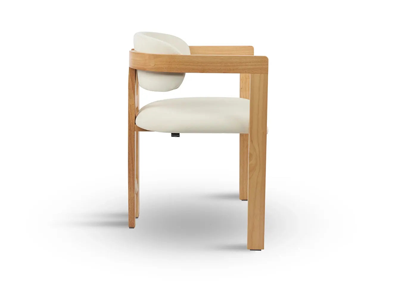 Chaise de salle à manger BERGAMO Effet Bois Chêne Clair et Velours Beige - 45 x 53 cm HOUSE NORDIC