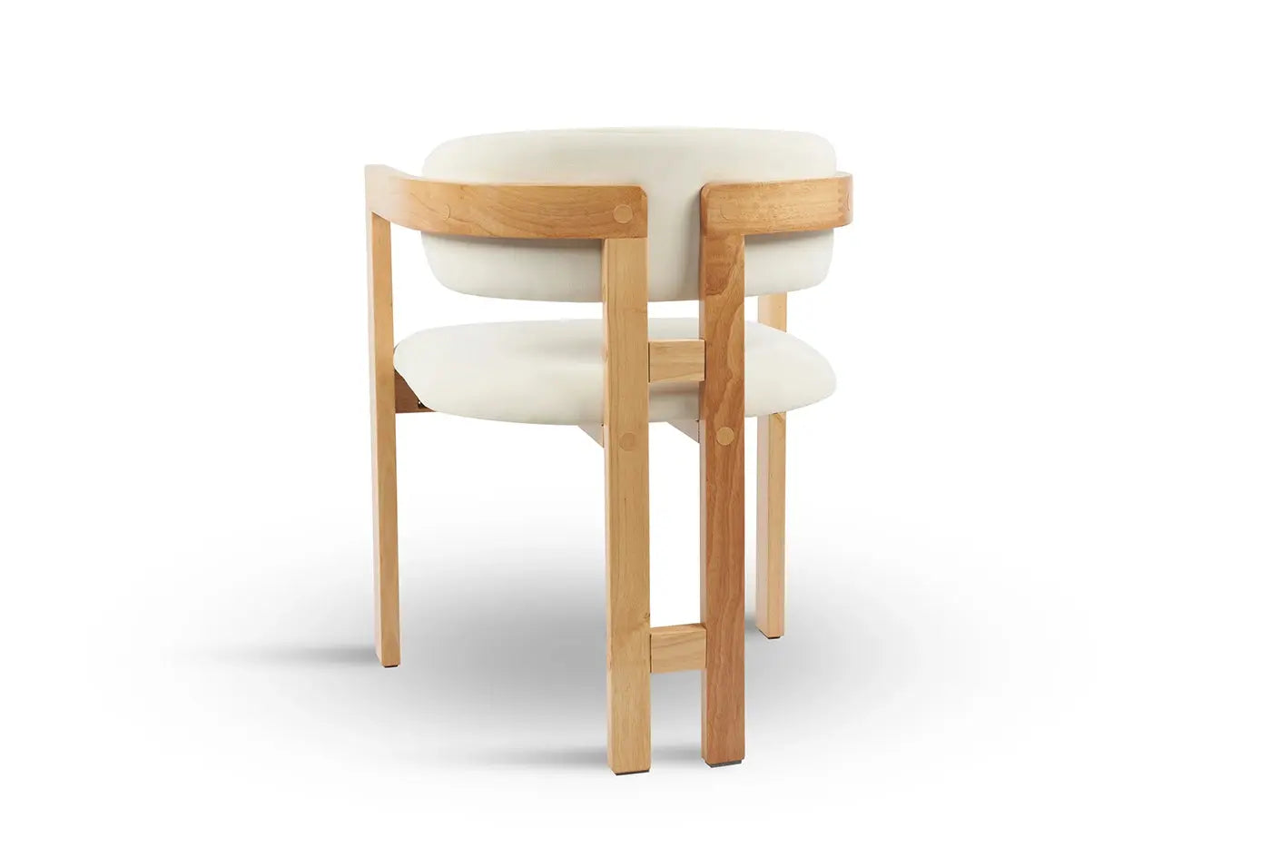 Chaise de salle à manger BERGAMO Effet Bois Chêne Clair et Velours Beige - 45 x 53 cm HOUSE NORDIC